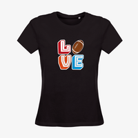 Damen-T-Shirt B&C, Organic - Motiv American Football Love
