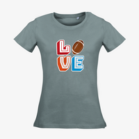 Damen-T-Shirt Russell, Organic - Motiv American Football Love