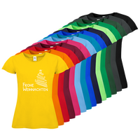 Damen-T-Shirt FOTL, Budget - Motiv Frohe Weihnachten, Farbauswahl