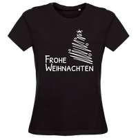 Damen-T-Shirt B&C, Organic - Motiv Frohe Weihnachten