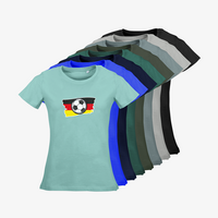 Damen-T-Shirt Russell, Organic - Motiv Fußball Deutschland, Farbauswahl