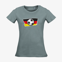 Damen-T-Shirt Russell, Organic - Motiv Fußball Deutschland