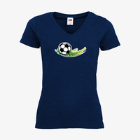 Damen-T-Shirt FOTL, Basic V-Neck - Motiv Fußball Grün
