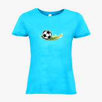 Damen-T-Shirt B&C, Basic - Motiv Fußball Grün