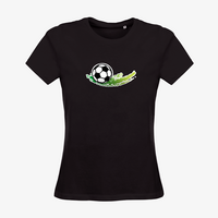 Damen-T-Shirt B&C, Organic - Motiv Fußball Grün