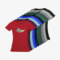 Damen-T-Shirt Russell, Organic - Motiv Fußball Grün, Farbauswahl