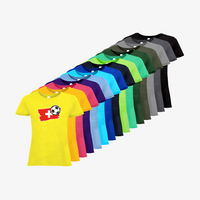 Damen-T-Shirt B&C, Basic - Motiv Fußball Schweiz, Farbauswahl