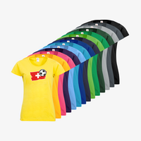 Damen-T-Shirt FOTL, Basic Rundhals - Motiv Fußball Schweiz, Farbauswahl