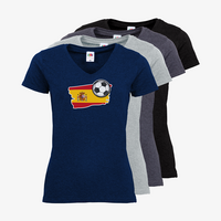 Damen-T-Shirt FOTL, Basic V-Neck - Motiv Fußball Spanien, Farbauswahl