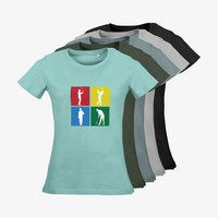 Damen-T-Shirt Russell, Organic - Motiv Golf Quadrat, Farbauswahl