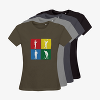 Damen-T-Shirt B&C, Organic - Motiv Golf Quadrat, Farbauswahl