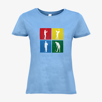 Damen-T-Shirt B&C, Basic - Motiv Golf Quadrat