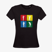 Damen-T-Shirt B&C, Organic - Motiv Golf Quadrat