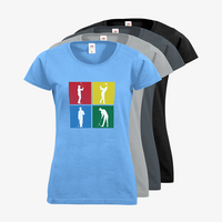 Damen-T-Shirt FOTL, Basic Rundhals - Motiv Golf Quadrat, Farbauswahl