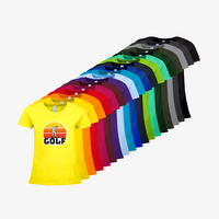 Damen-T-Shirt B&C, Premium - Motiv Golf Sonnenuntergang, Farbauswahl
