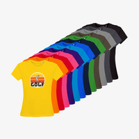 Damen-T-Shirt B&C, Organic - Motiv Golf Sonnenuntergang, Farbauswahl