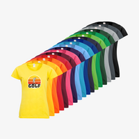 Damen-T-Shirt FOTL, Basic Rundhals - Motiv Golf Sonnenuntergang, Farbauswahl