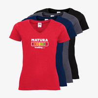 Damen-T-Shirt FOTL, Basic V-Neck - Motiv Matura Loading, Farbauswahl