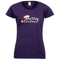 Damen-T-Shirt FOTL, Basic Rundhals - Motiv Merry Christmas