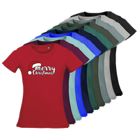 Damen-T-Shirt Russell, Organic - Motiv Merry Christmas, Farbauswahl
