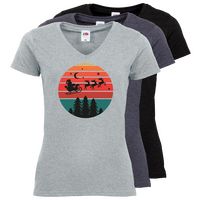 Damen-T-Shirt FOTL, Basic V-Neck - Motiv Weihnachtshimmel, Farbauswahl