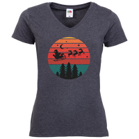 Damen-T-Shirt FOTL, Basic V-Neck - Motiv Weihnachtshimmel