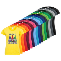 Damen-T-Shirt FOTL, Basic Rundhals - Motiv Weihnachtswichtel, Farbauswahl