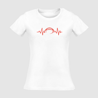 Damen-T-Shirt Russell, Organic - Motiv American Football EKG-Linie