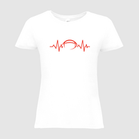 Damen-T-Shirt B&C, Basic - Motiv American Football EKG-Linie