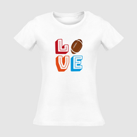 Damen-T-Shirt Russell, Organic - Motiv American Football Love