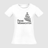 Damen-T-Shirt Russell, Organic - Motiv Frohe Weihnachten