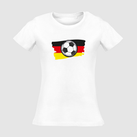 Damen-T-Shirt Russell, Organic - Motiv Fußball Deutschland
