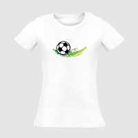 Damen-T-Shirt Russell, Organic - Motiv Fußball Grün