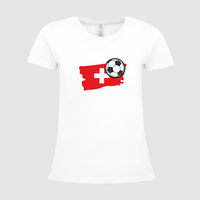 Damen-T-Shirt B&C, Premium - Motiv Fußball Schweiz