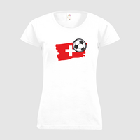 Damen-T-Shirt FOTL, Basic Rundhals - Motiv Fußball Schweiz