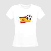 Damen-T-Shirt B&C, Organic - Motiv Fußball Spanien