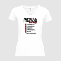 Damen-T-Shirt FOTL, Basic V-Neck - Motiv Matura Plan