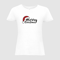 Damen-T-Shirt B&C, Basic - Motiv Merry Christmas