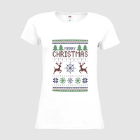 Damen-T-Shirt FOTL, Premium - Motiv Weihnachtsstrickpulli