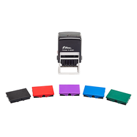 Stempel, schwarz, verschiedene Farbkissen