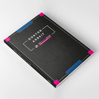 Hardcover Bindung, farbig bedruckt, schwarz, liegend