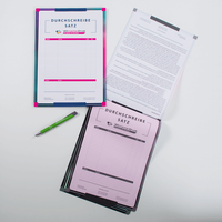 Durchschreibesätze mit Stift, bedruckt, liegend