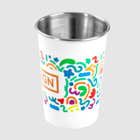 Edelstahlbecher in verschiedenen Farben bedruckt