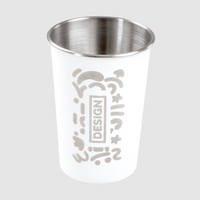 Edelstahlbecher in verschiedenen Farben graviert