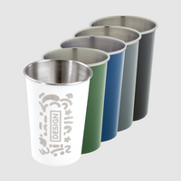 Edelstahlbecher in verschiedenen Farben graviert