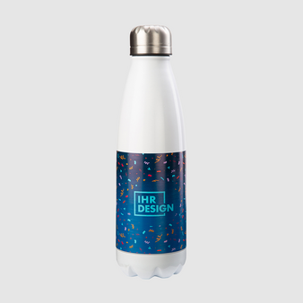 Edelstahlflasche, farbig bedrukct, Motiv