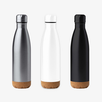 Edelstahl-Isolierflasche mit Korkboden 520 ml Farbauswahl