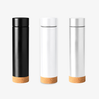 Edelstahl-Isolierflasche mit Teefilter und Korkboden 460 ml Farbauswahl