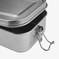 Edelstahl-Lunchbox Detail Verschluss geöffnet