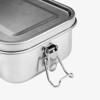 Edelstahl-Lunchbox Detail Verschluss geöffnet